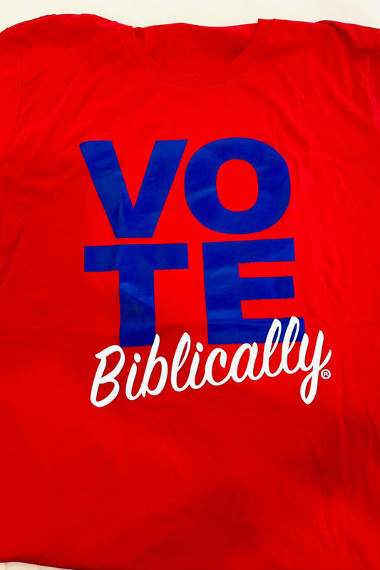 Vote Biblically Tee-shirt Red